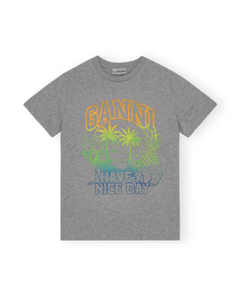 Camiseta Holiday Gris Mujer Ganni